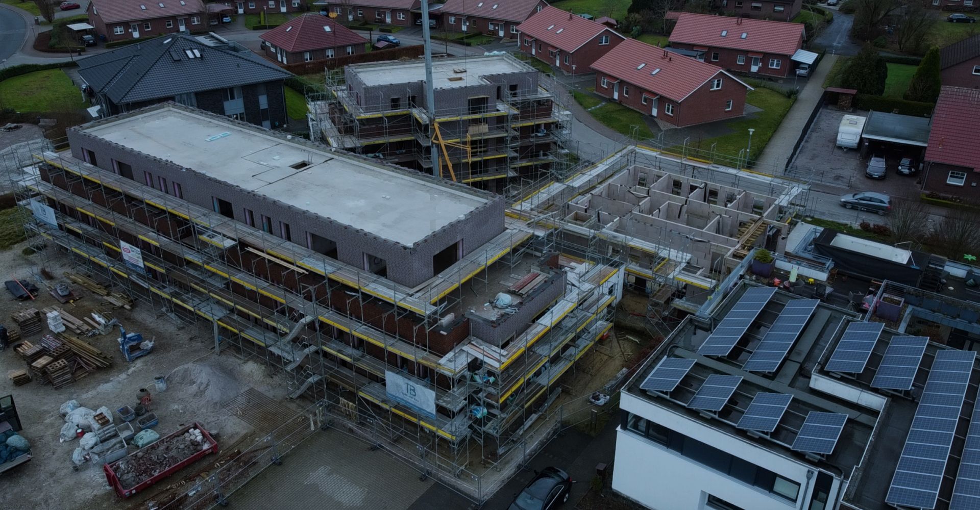 Eine Baustelle in der Vogelperspektive